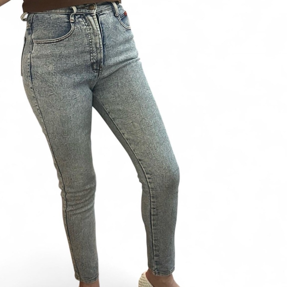 Vintage RARE 90s 80s High Waisted Acid Stone Wash Golden Star Women's Jeans 24”